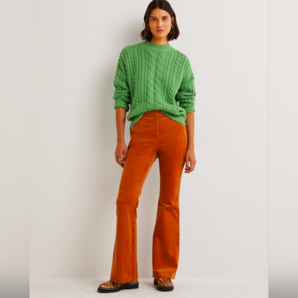 Boden Sienna Brown Cordouroy Flare Pants size 16L